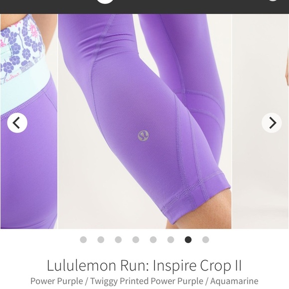 Lululemon Inspire Crop II - Purple and Aquamarine - Picture 4 of 8